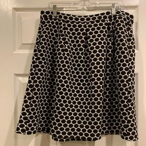 Boden black and white dot skirt